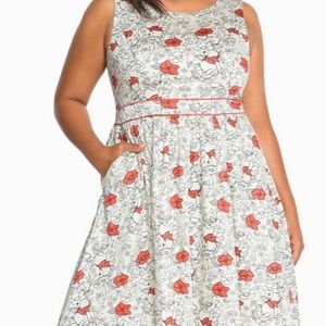 Torrid Disney Floral Winnie Pooh Crossback Dress
